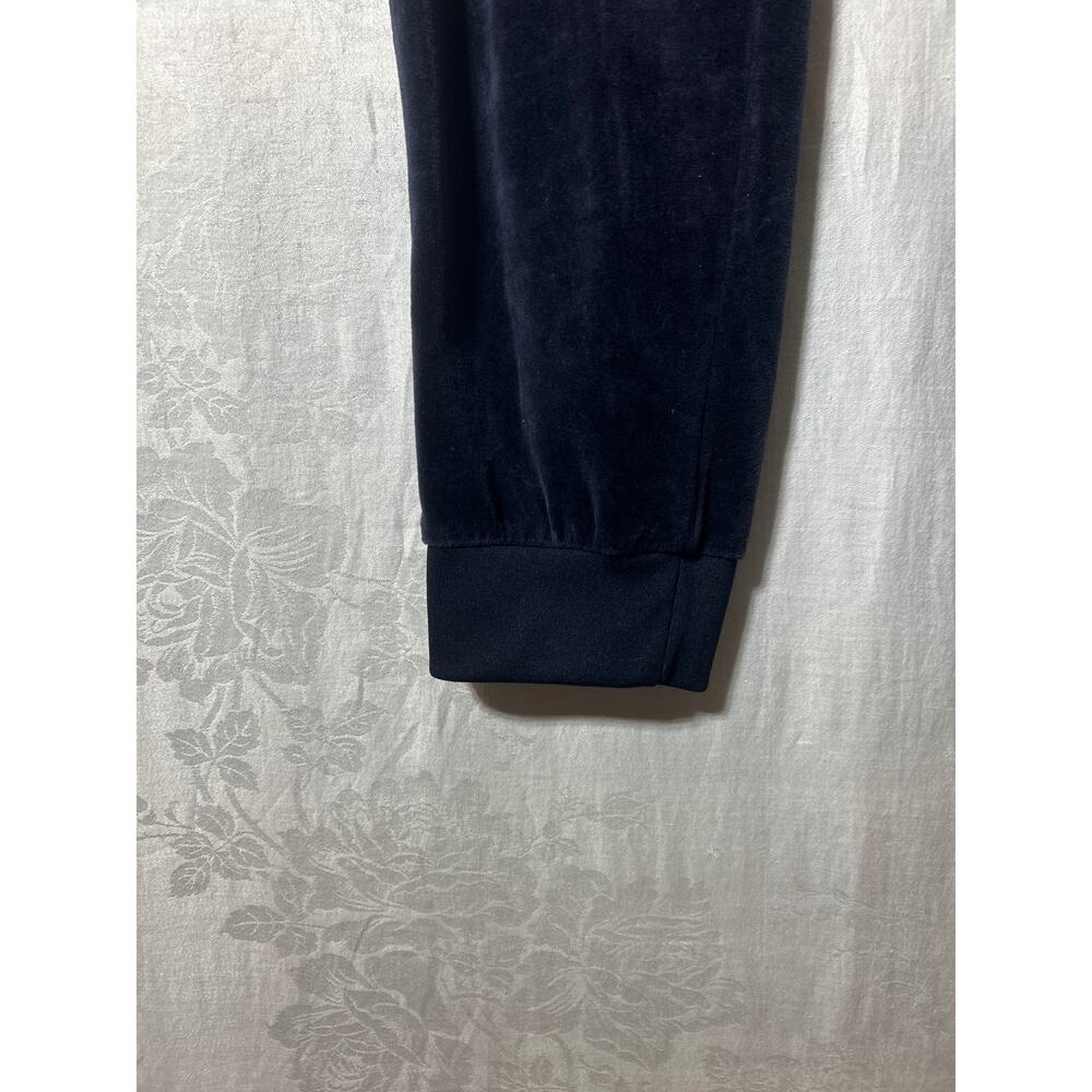 Juicy Couture Velour Pants XL Navy Blue Track Joggers Drawstring Y2K Elastic Cuf - Picture 2 of 13